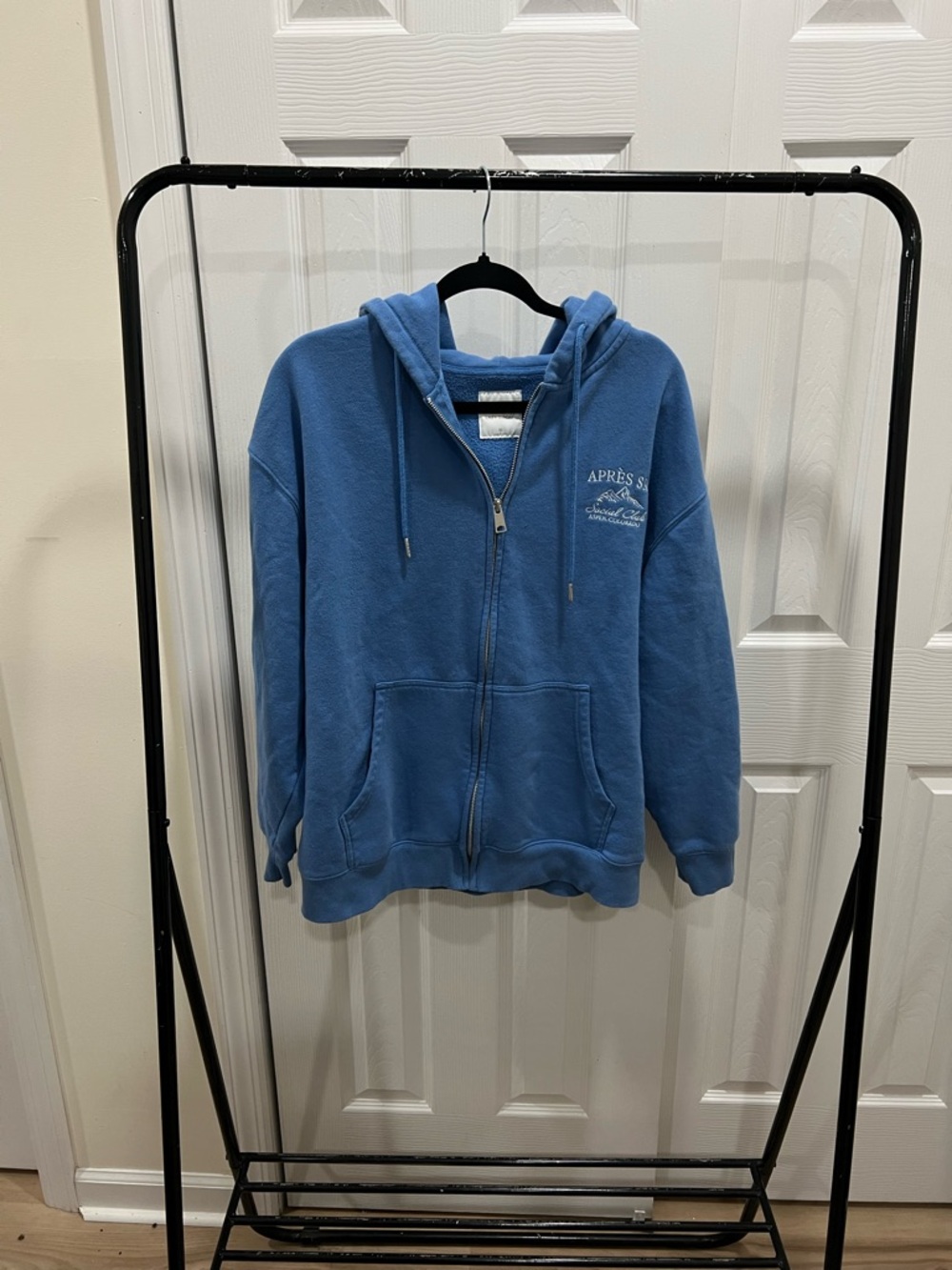 Sunday Light Blue Zip-Up Hoodie with Hood